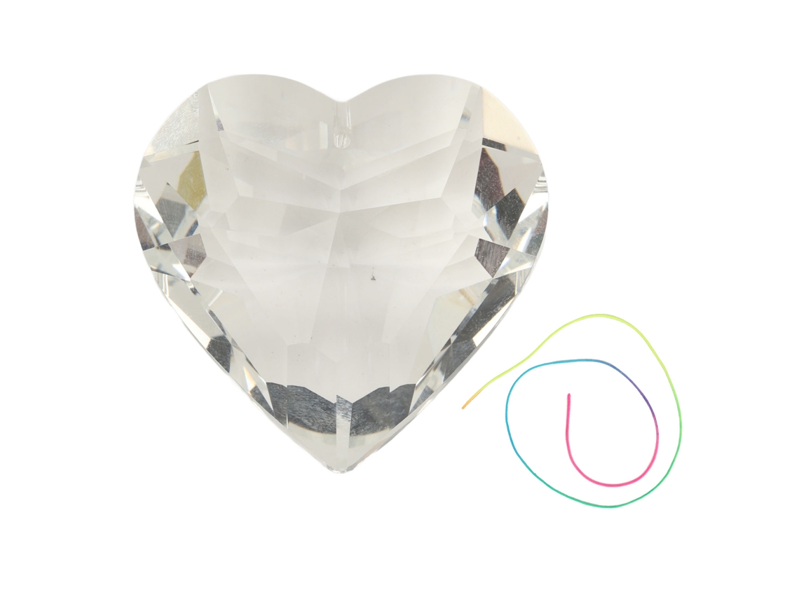 Colgante De Cristal Corazón Prisma, Espejo De Sol Corazón, Adornos De Prisma Corazón Para Colgar