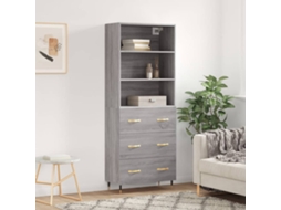 Armario alto 69,5x34x180 cm Derivados de madera Gris Sonoma