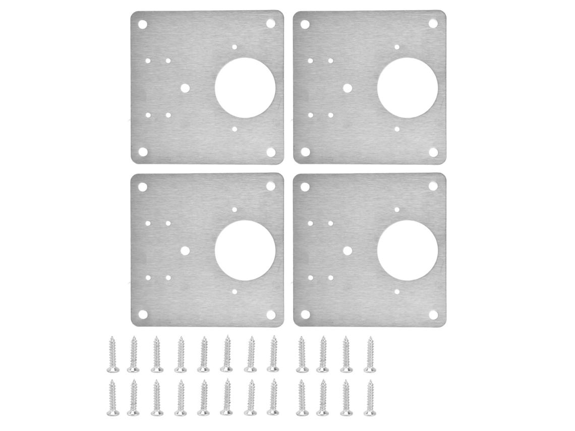 Placa De Bisceira Aço Inox Para Reparo De Porta De Armário 4 Conjuntos
