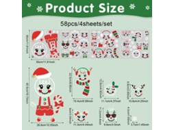 Kit Com 2 Adesivos De Parede Natalinos Com Bonecos De Neve E Expressões Faciais Para Decoração De Janelas. Faça Você Mesmo! Aquaforge