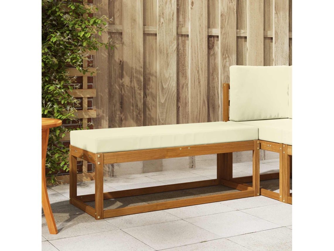 Vidaxl Bancada Para Exterior Madeira Sólida De Acácia Natural E Creme