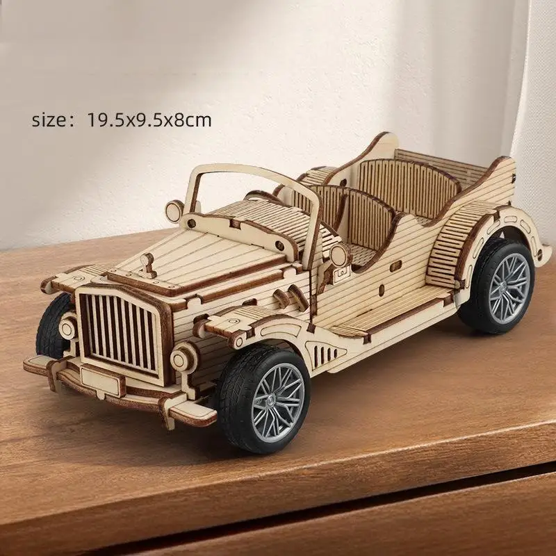 Modelo de Carro de Madeira 3d, Kit de Montagem Mecânica Faça Você Mesmo MDUG (estilo 1)