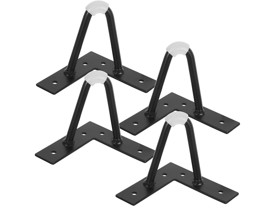 Uonlytech Conjunto De 4 Pés Metal Em Formato Grampo Para Móveis Com Protetores Contra Arranhões, Pés De Mesa Resistentes