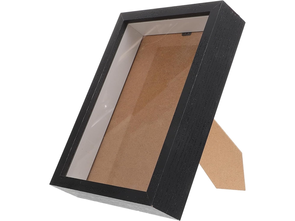 Porta retratos de Mesa Preto com Compartimento Secreto, Caixa Joias Tridimensional, Armazenamento Seguro para