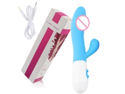 Massageador de Vibração MDUG Duplo, Recarregável, Ponto G e Clitóris, Azul