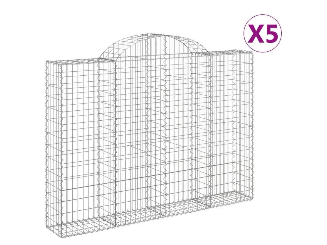 Gabion Basket, Gabion Baskets Vidaxl Prateado Ferro (200 X 30 X 140/160 Cm)