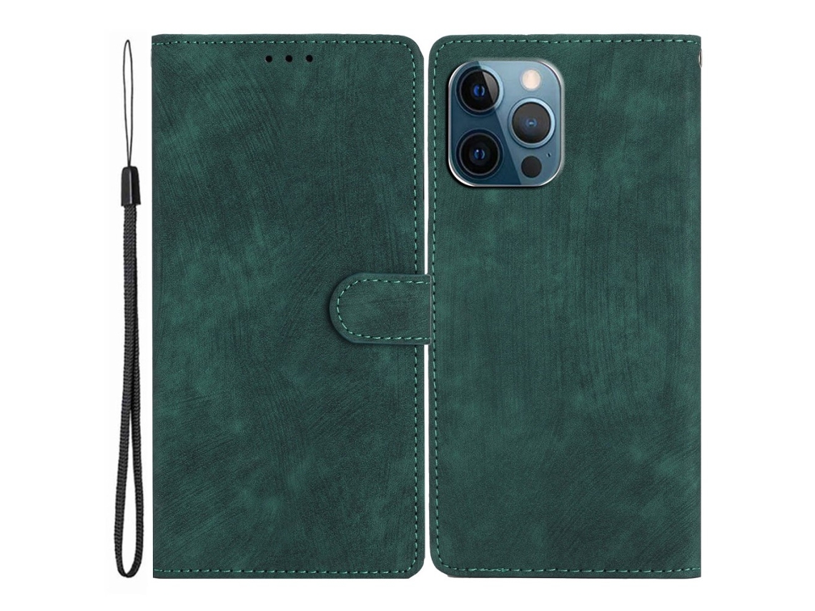 Capa Quedas Para Iphone 14 Pro Max Pele Sintética Verde