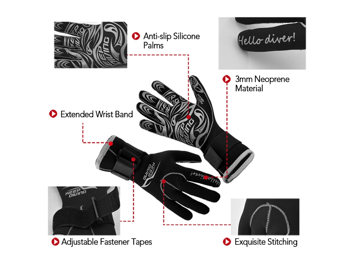 BUSINESS luvas de mergulho 3mm neoprene para mulheres e homens snorkeling surf kayak mergulho anti deslizante S/MARCA