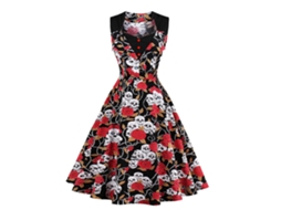 Vestido Infantil Laxiscreed Vintage Sem Manga Com Flare E Tema Natalino Tamanho L