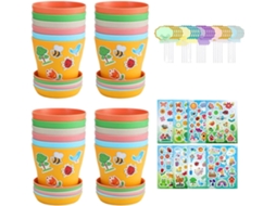 Kit De Artesanato Com Vaso De Jardim Genérico De 4 Peças – Lembrancinhas Educativas Para Festas