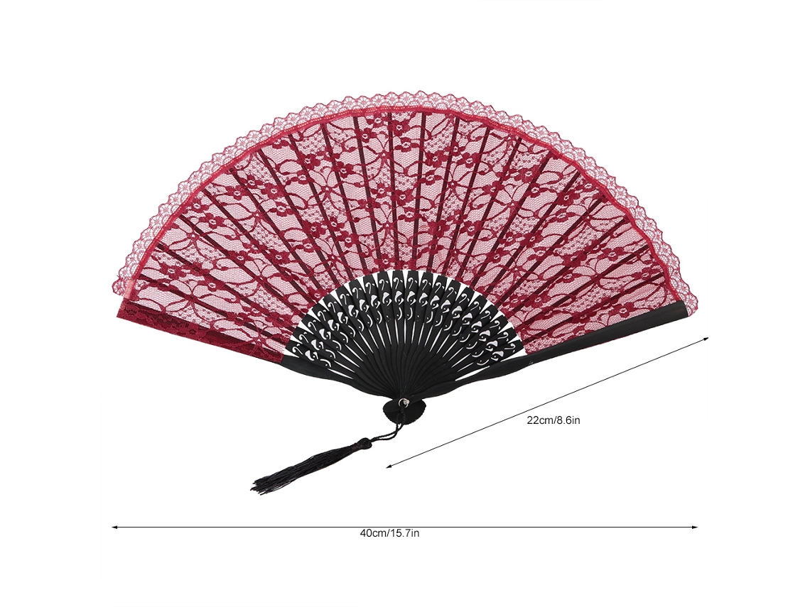 Leque De Renda Japonês De Camada Dupla Criptografada De 7 Polegadas Eoocoo