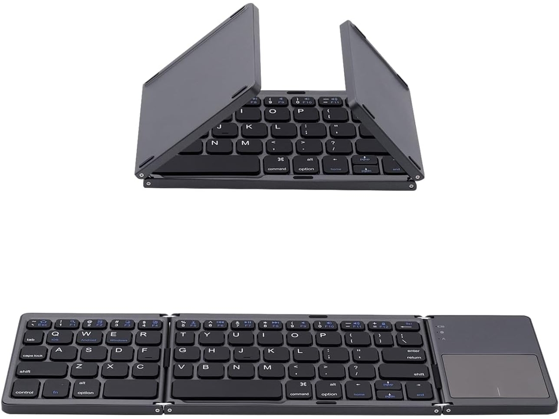 Teclado Dobrável, Bluetooth 5.0 com Touchpad, Teclado Wireless Portátil para Tablet/móvel Telefone/pc/ios/android/macos/windows ZYBLSSBB