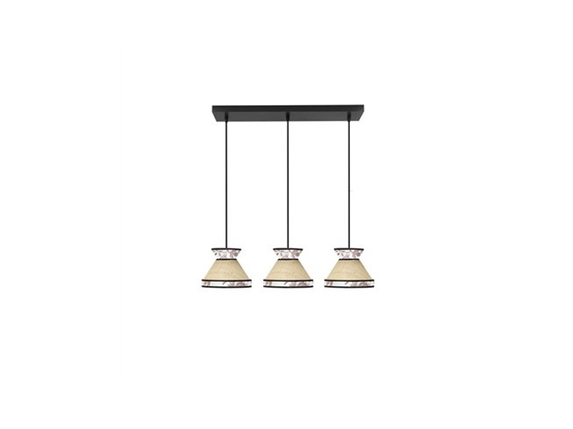 Faixa De Luz De Teto Constantinople 3xe27, Altura Ajustável , Bege E Vermelho Fabrilamp (lâmpadas Não Incluídas)