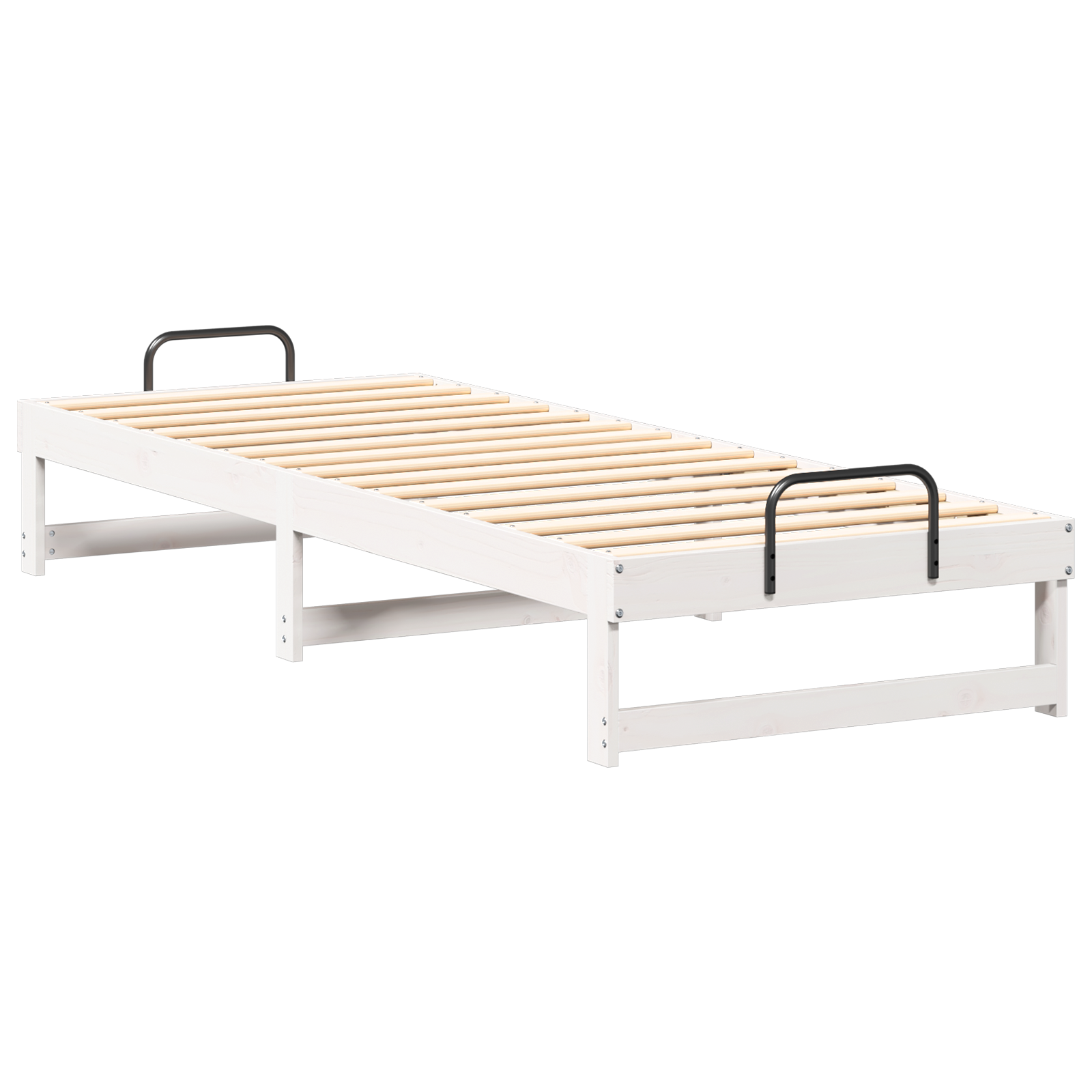 Conjunto 1 Estrutura Da Cama Vidaxl Branco Madeira De Pinho Maciça (80 X 200 Cm)