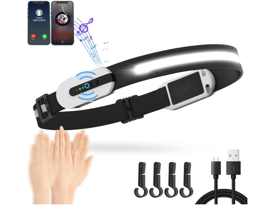 Farol BISBISOUS Lx400 Usb Recarregável Cob Led com Sensor de Movimento Conexão de Telefone/Música Branco VIGA EUROPE