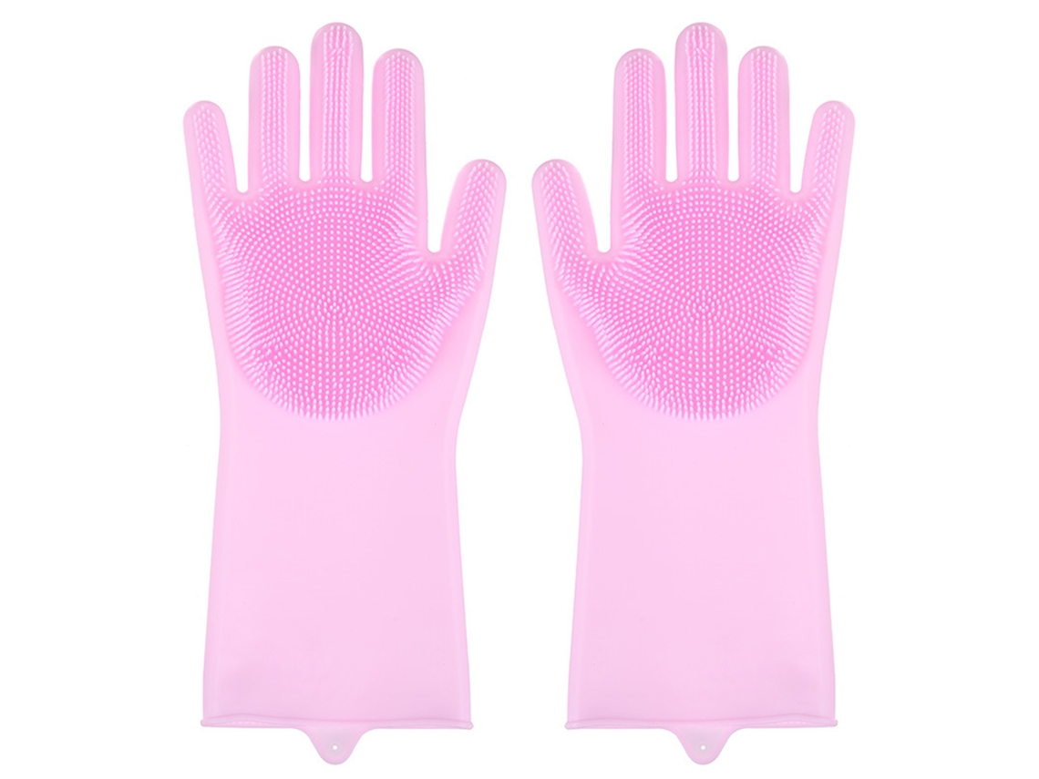 Luvas de Silicone com Cerdas para Limpeza | S/MARCA