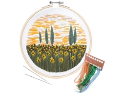 Lurelia Kit Bordado Iniciante Bambu 12,5 Cm 3 Colorido Com Bastidor