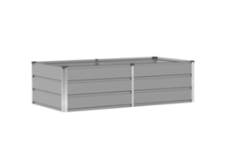 Conjunto 1 Vaso De Jardim Vidaxl Cinzento-claro Aço (160 X 80 X 45 Cm)