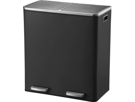Caixote do Lixo KITCHEN MOVE (Preto Mate - Aço Inoxidável - 60 L)