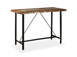 Vidaxl Mesa De Bar Em Madeira Reciclada Maciça 150x70x107 Cm