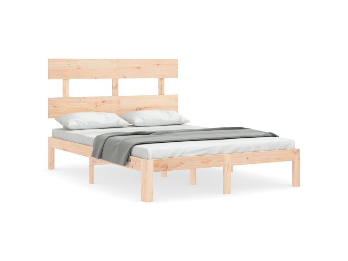 Bed Frame, Bed Frames Vidaxl Marrom Madeira De Pinho (120 X 190 Cm)