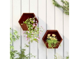 Vidaxl Vasos/floreiras De Parede 2 Pcs Aço Corten Cor Enferrujado