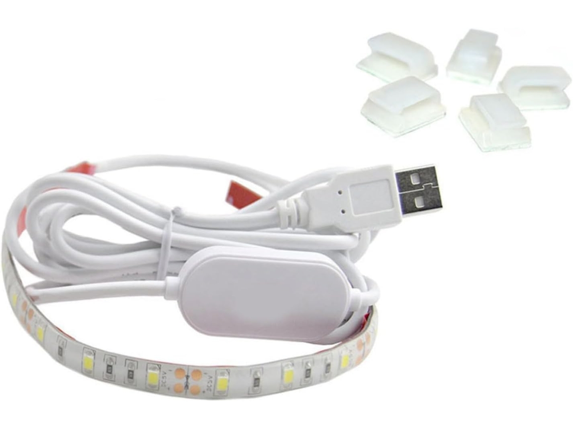 Fita De Led Usb Branca Portátil Para Máquina De Costura, Comprimento 2