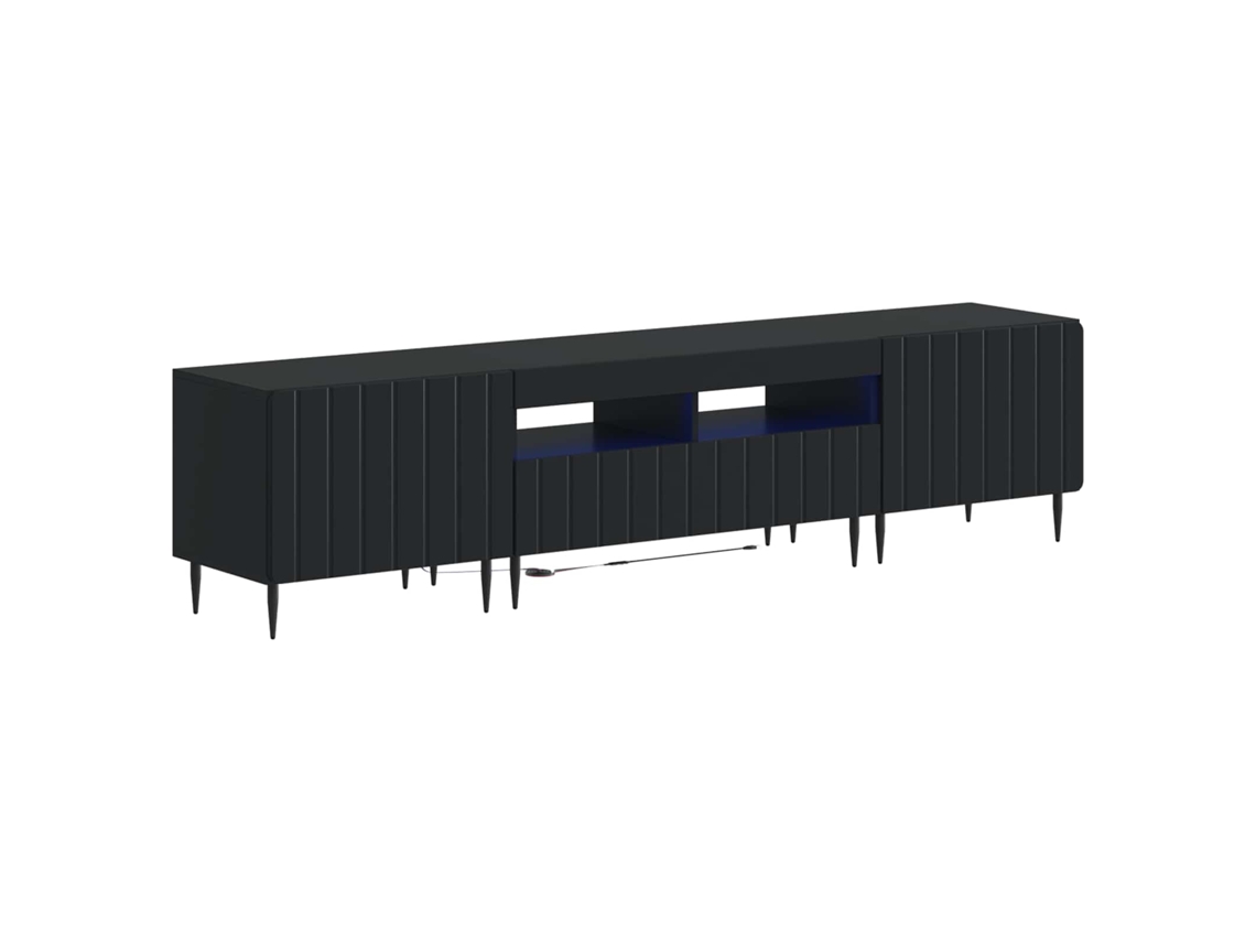 Vidaxl Armário De Tv Led De 5 Peças Preto Derivados De Madeira