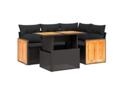 Garden Sofa Set, Garden Sofa Sets Vidaxl Preto Rattan / Vime (n/a)