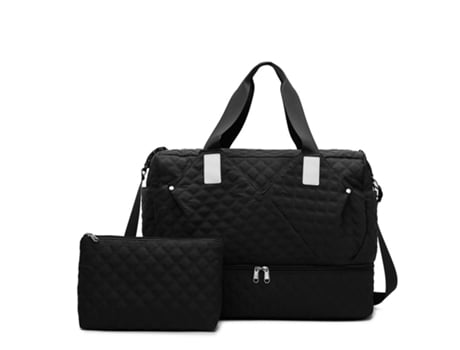 Bolsa De Viagem Com Compartimento Para Calçado E Necessaire, Ideal Para Mães, Grávidas E Viajantes Preto Hexinyigjly