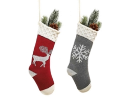Meias De Natal, Pacote Com 2 Personagens De Natal Tricotados À Mão Para Decoração De Festa Em Família Olysi Shop