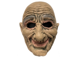 Máscara Mali Realistic Velho Látex para Halloween e Carnaval com Rugas Faciais