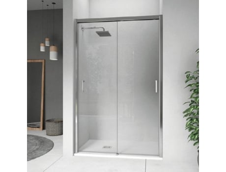 Porta Deslizante Doble Duche Cooper 170 Cm Vidro Serigrafiado Lateral Fixo: 80 Cm STANO