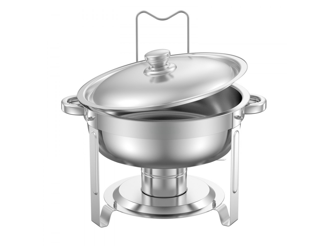 Conjunto De 4 Aquecedores De Alimentos Em Aço Inoxidável 4,7l Para Buffet E Eventos Tekmaquinas