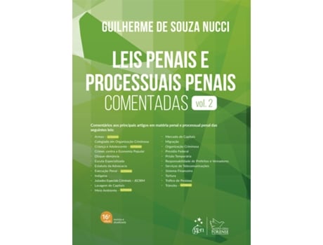 Livro Leis Penais E Processuais Penais Comentadas - Vol.2 - 16 Edição 2025 De Guilherme De Souza Nucci (português Do Brasil)