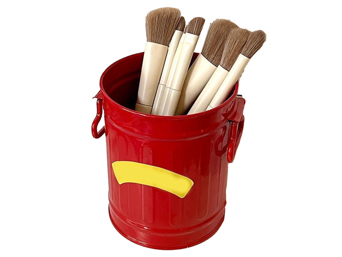 Porta canetas de Metal Grande Capacidade Prático Cute para Escritório Sala de Aula Mesa Vermelho | S/MARCA