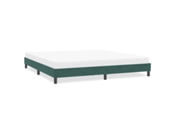 Estrutura De Cama Sem Colchão 200x210 Cm Veludo Verde-escuro