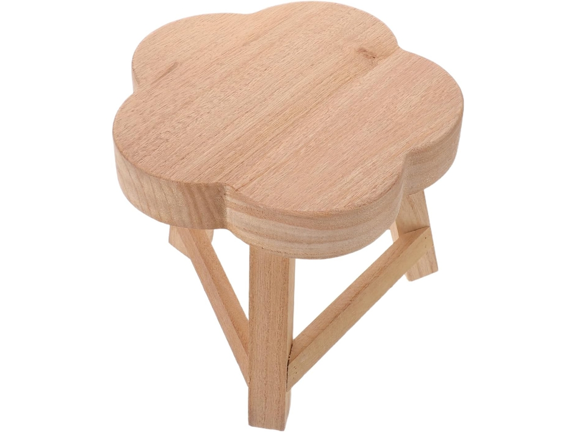 Suporte Madeira Maciça Flores Banquinho Decorativo Plantas Interior Estável Vasos Velas Expositor Decoração GOKOCO
