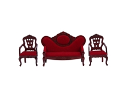Muebles Em Miniatura Para Casa De Bonecas: Sofá E Poltrona Para Sala De Estar, Acessórios 1:12