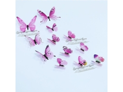 12pcs Pegatinas De Mariposas Huecas 4d Para Decoración De Hogar, Bodas Y Fiestas Infantiles Nuevo Rosa