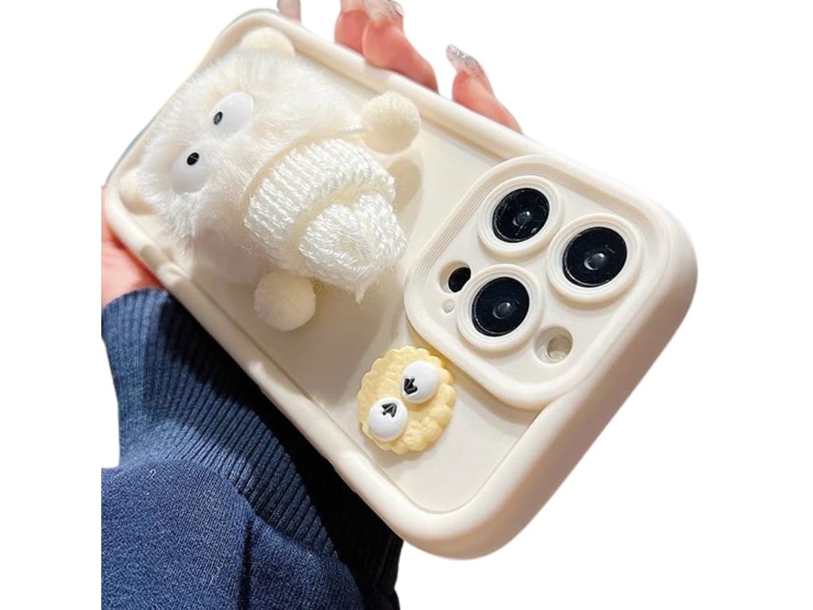 Capa Peluche para iPhone 12 pro max VEANXIN Branco
