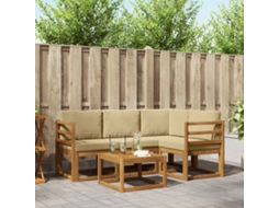 Vidaxl Conjunto De Sofás Para Exterior 5 Pcs Natural E Bege