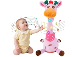 Girafa De Brinquedo Musical. Ela Canta, Dança E Repete O Que Lhe Dizes Rosa Panoona