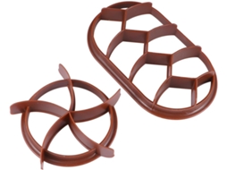 Conjunto com 2 prensas de plástico antiaderente para confeitaria