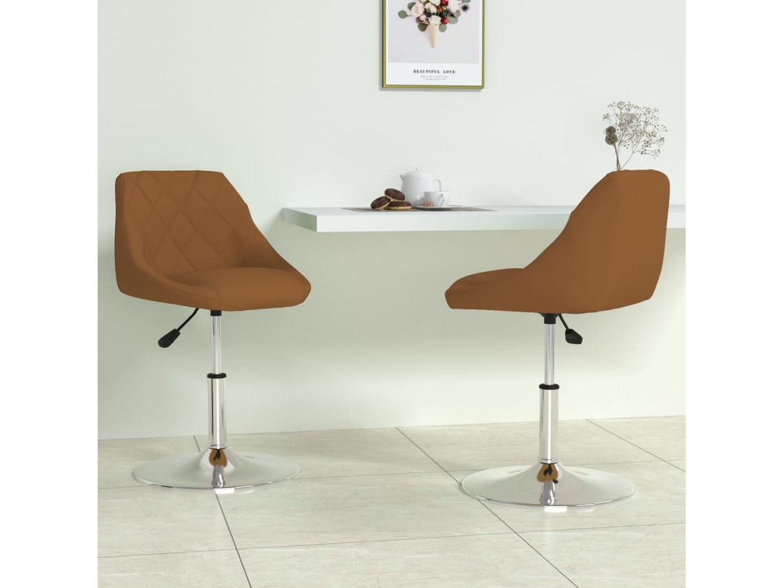 Vidaxl Cadeiras De Jantar Giratórias 2 Pcs Veludo Castanho
