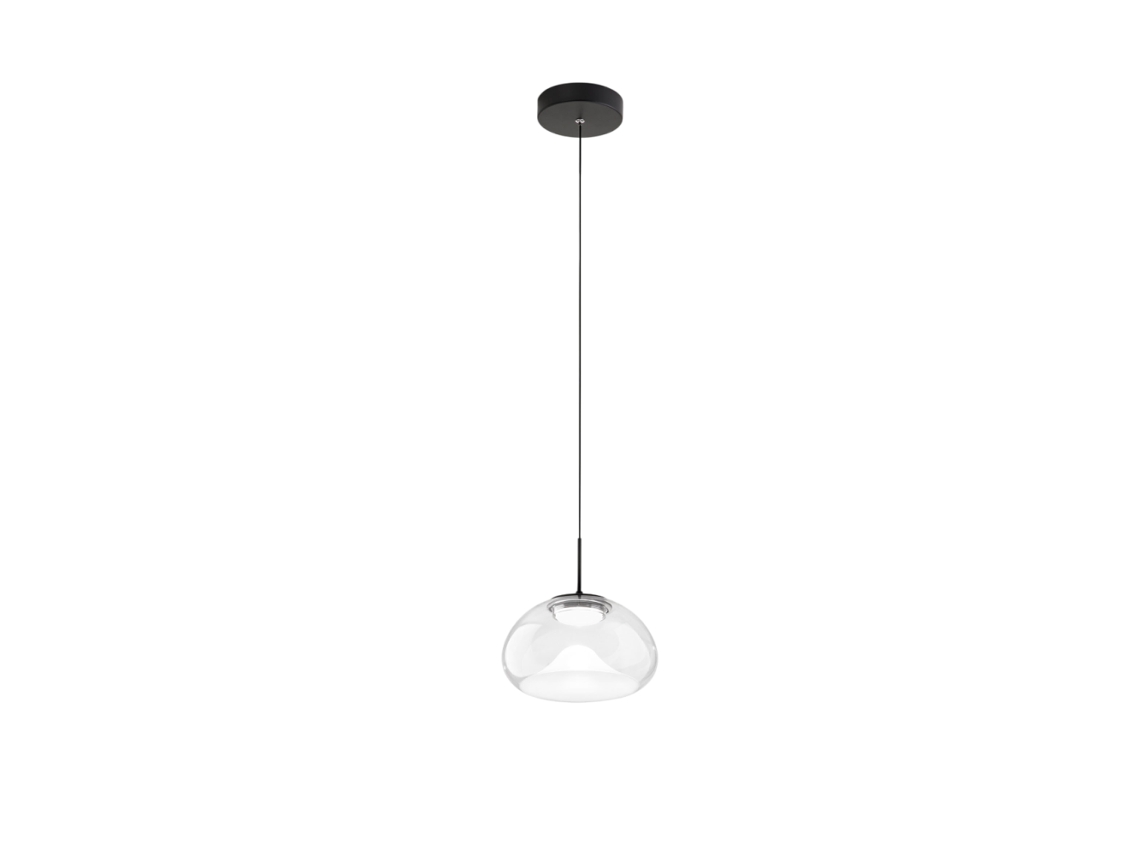 Brena Luminária Pendente Simples Transparente Da Fabas Luce Led 10w Regulável Luminária De Teto Diâmetro 22cm
