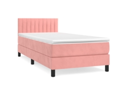 Cama com Molas/colchão 90x190 Cm Veludo Rosa MAISON EXCLUSIVE