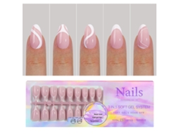 Unhas Falsas De Arte Em Unhas Removíveis Com 15 Tamanhos E 150 Peças Em Gelo Macio Estilo Manicure Francesa