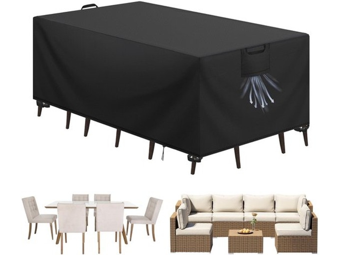 Beschermhoes Para Mobiliário De Jardim, Impermeável - Tafelhoes De Jardim 200x100x75 Cm - Tela De Oxford 420d - Proteção Uv - Impermeável - Resistente