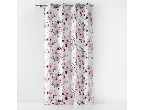 Cortina de Veludo Floral Branco 140 X 240 Cm DOUCEUR D'INTERIEUR